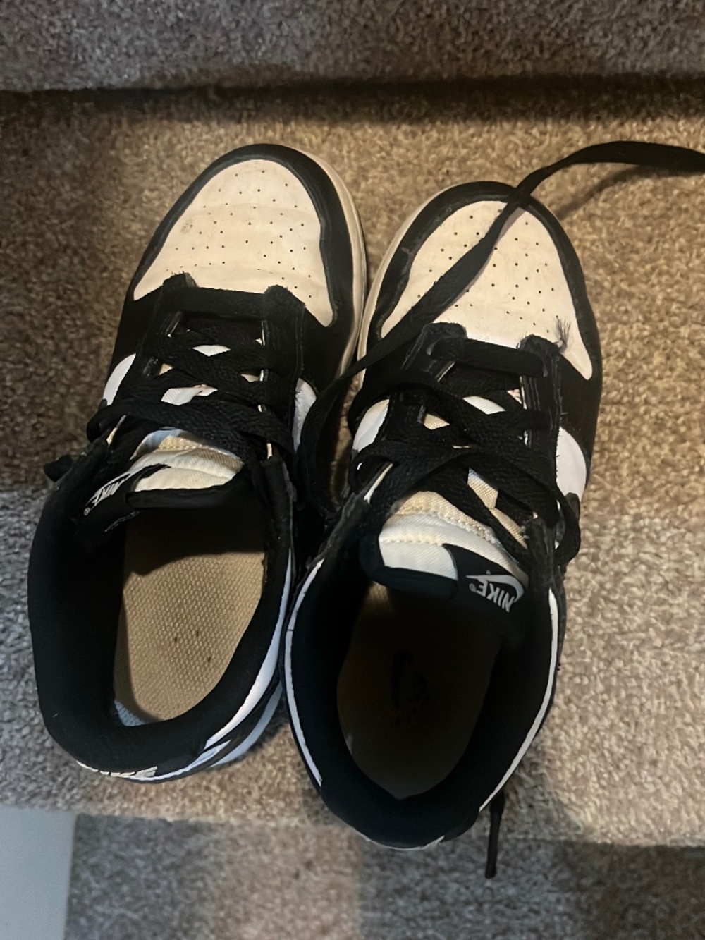 Kids Black and White Nike Dunks